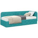  Kutni okvir kreveta s madracem Tirkizna 80 x 200 cm Baršun | shoptok.hr