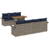  Sjedeća garnitura za vrt s jastukom 8 pcs siva i modra | shoptok.hr