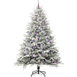 vidaXL Umjetna predsvetljena božićna jelka s kompletom kroglica Zelena | Shoptok.si