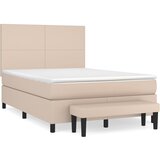vidaXL Krevet s oprugama i madrac cappuccino 140x200cm od umjetne kože Cijene