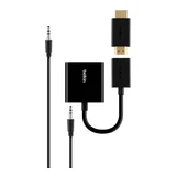 HDMI / VGA Adapter [1x Ženski konektor HDMI - 1x Ženski konektor VGA, Priključna doza za 3,5 mm banana utikač] Crna