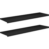  Prozorske klupice 2 kom. Crna 160 x 40 x 2 cm Čvrsto drvo bukve | shoptok.hr