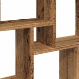  Zidna kockasta polica staro drvo 90x15x119,5 cm | shoptok.hr