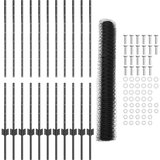 vidaXL Metalna ograda Set od 2 Siva, Crna Metal 25 x 1,2 m Izdržljiva | shoptok.hr