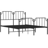 Metalni okvir kreveta s uzglavljem i podnožjem crni 140x190 cm | shoptok.hr