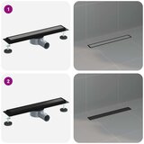 Tuš kanal 2-u-1 sa 360° sifonom Crna 50 cm Nehrđajući čelik 304 | shoptok.hr