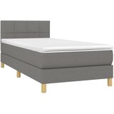 Krevet box spring s madracem LED tamnosivi 80 x 200 cm tkanina | Eponuda.com