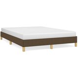 The Living Store Posteljni okvir brez vzmetnice temno rjav 160x200 cm blago - Posteljni Okvir, (21503638) | Shoptok.si