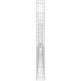  Gabionska košara U-oblika sa 6 stupova 620x20x200 cm željezna | Eponuda.com