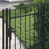  Vrata za ogradu BOXTEL Jedna Vrata s Lučnim Vrhom čelik 1x1,5 m crna | Eponuda.com