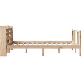 vidaXL Posteljni okvir z vzglavjem 135x190 cm trdna borovina | Shoptok.si
