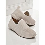 Resti Beige Callista women's slip-ons - lightweight fabric shoes with flat soles | Shoptok.si