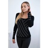 Kesi Knitted blouse with zircons motif black | shoptok.hr