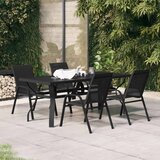  5-dijelni vrtni blagovaonski set crni | shoptok.hr