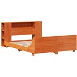  Posteljni okvir brez vzmetnice voščeno rjav 135x190 cm borovina | Shoptok.si