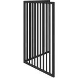 vidaXL Vrata za pse s 2 panela sklopiva crna 160 cm od drva topole | shoptok.hr