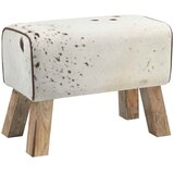  Klupa 60 x 30 x 45 cm Prava koža Smeđa i bijela | shoptok.hr