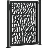  Vrtna vrata crna 100x125 cm dizajn s čeličnim tragovima | shoptok.hr