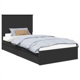  Postelja s shranjevanjem Črna 100 x 200 cm Konstruiran les, (5000105048) | Shoptok.si