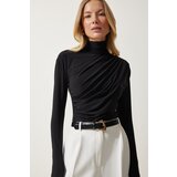  Women's Black Gathered Detailed High Neck Sandy Blouse | Eponuda.ba
