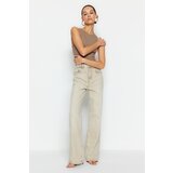 Trendyol Beige Faded Effect Vintage Normal Waist Wide Leg Jeans | shoptok.hr