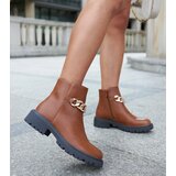 Gemre Brown ankle boots decorated with a chain Bonsaint Cene