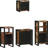 vidaXL Set namještaja za kupaonicu 4 pcs Čvrsto reciklirano drvo | shoptok.hr