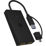 Icybox IB-SPL1029AC USB-C/A na dvojni HDMI razdelilnik (2k@60Hz/4k@30Hz) | Shoptok.si