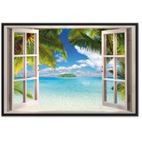  Slika - Window: Sea View 90x60 U crnom drvenom okviru | shoptok.hr