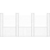 vidaXL Gabion košara U-oblike s 5 stebri železo 500x20x200 cm | Shoptok.si