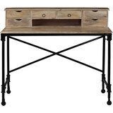  Pisaći stol od masivnog drva manga i čelika 110 x 50 x 96 cm | Shoptok.si