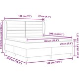  Postelja z vzmetnico Taupe 180x200 cm Tkanina, (22051807) | Shoptok.si