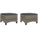 Maison Chic Vrtni stolčki - Vrtni stoli z blazinami 2 kosa Grey 55x55x36 cm Poly Rattan JS1097, (21877204) Cene