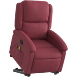  Masažni naslonjač na podizanje od tkanine crvena boja vina | shoptok.hr