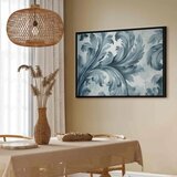  Slika - Stone Baroque Ornaments in Light Shades of Gray-Blue 120x80 U crnom drvenom okviru | shoptok.hr