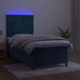  Box spring postelja z vzmetnico LED temno modra 90x200 cm žamet, (20929587) | Shoptok.si