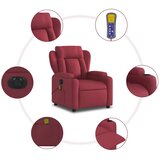  Električni masažni naslonjač od tkanine crvena boja vina | shoptok.hr