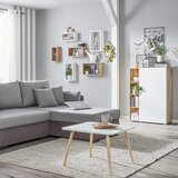 Based klubska miza anouk, bela, naravna | Shoptok.si