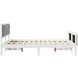 vidaXL Okvir kreveta s uzglavljem Bijela i svijetlosiva 140 x 200 cm | shoptok.hr