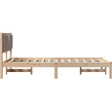  Krevetna konstrukcija s uzglavljem Sivo-smeđa 120 x 190 cm | shoptok.hr