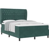 vidaXL Boxspring postelja z vzmetnico temno zelena 140x200 cm žamet, (22052595) | Shoptok.si