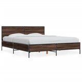 Furnova Posteljni okvir rjav hrast 160x200 cm inženirski les in kovina, (21935377) | Shoptok.si