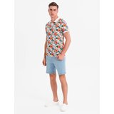 Ombre Cotton polo shirt with floral print - white | Shoptok.si