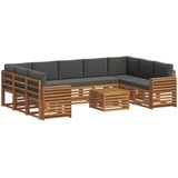  Set vanjskih sofa 10 kom. Prirodna i antracit | shoptok.hr