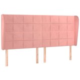  Uzglavlje s ušima ružičasto 203x23x118/128 cm baršunasto | shoptok.hr