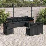  8-dijelni set vrtnih sofa od poliratana s jastucima crni | shoptok.hr
