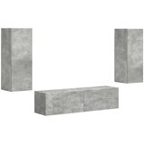  Set TV komoda 2 kom. Betonski sivi Konstruirano drvo | Shoptok.si
