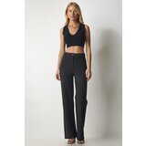  Women's Black Slim Stripe Casual Knitted Pants | ePonuda.com