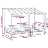  Dječji krevet s krovom 100 x 200 cm od masivne borovine | shoptok.hr