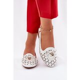 Boto Perforated Ballerinas With Open Heel White Navinnia | Shoptok.si